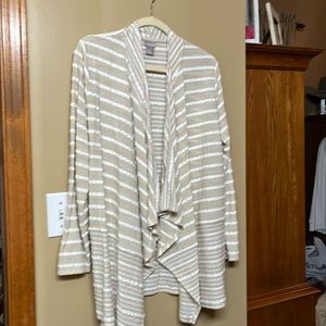Chico’s size 2 tan stripped cardigan
